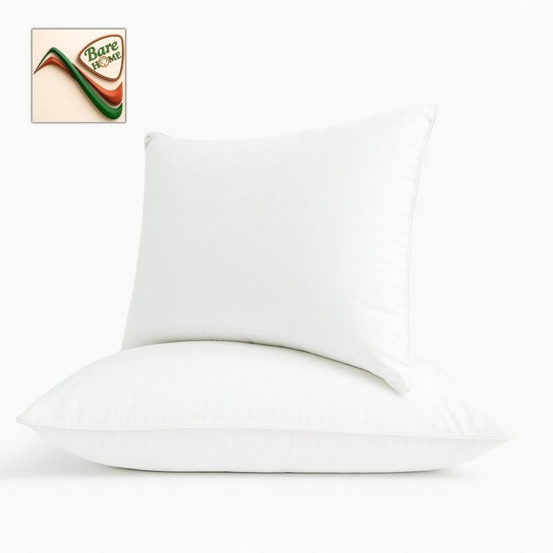 Bare Home Standard Pillow Sham Covers - Set of 2 - Premium 1800 Ultra-Soft Microfiber - Double Brushed - Stain & Fade Resistant - Bed Pillow Shams - Pillows Not Included (Set of 2, White) - Image 2